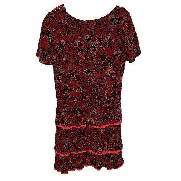 Matilda Jane Helena Dress Burgundy Floral Tiered Medium - Picture 3 of 6